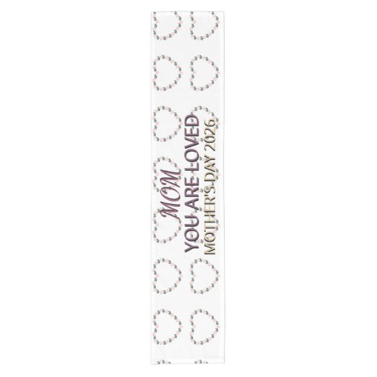 Peony Heart Pathway for Mom ショートテーブルランナー (正面)