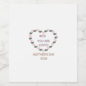 Peony Heart Tribute for Mom ワインラベル (シングルラベル)