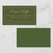 Peony in Bloom Diaper Raffle Ticket 名刺 (正面/裏面)