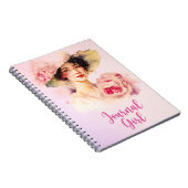 Peony Journal Girl Spiral Notebook – ピンク ノートブック (右側)