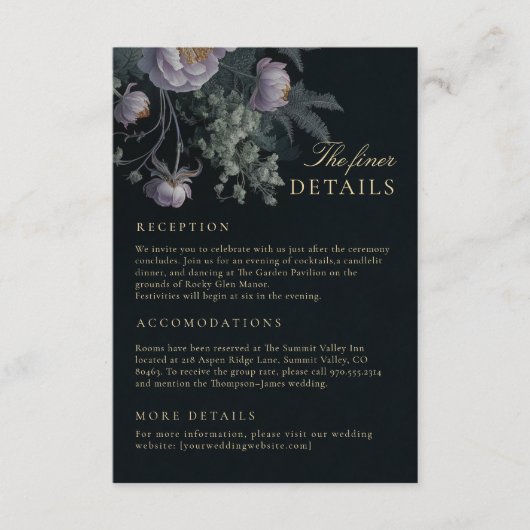 Peony Moodyの結婚詳細エンク素晴らしレージカード エンクロージャーカード (正面)