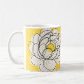 Peony Mug Bold Yellow Graphic Flower Minimalist Li コーヒーマグカップ (左)