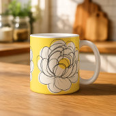 Peony Mug Bold Yellow Graphic Flower Minimalist Li コーヒーマグカップ
