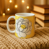 Peony Mug Bold Yellow Graphic Flower Minimalist Li コーヒーマグカップ