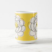 Peony Mug Bold Yellow Graphic Flower Minimalist Li コーヒーマグカップ (中央)
