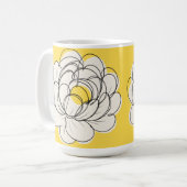 Peony Mug Bold Yellow Graphic Flower Minimalist Li コーヒーマグカップ (正面左)