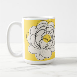 Peony Mug Bold Yellow Graphic Flower Minimalist Li コーヒーマグカップ