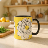 Peony Mug Bold Yellow Graphic Flower Minimalist Li マグカップ