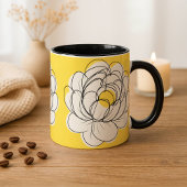 Peony Mug Bold Yellow Graphic Flower Minimalist Li マグカップ