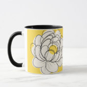 Peony Mug Bold Yellow Graphic Flower Minimalist Li マグカップ (左)