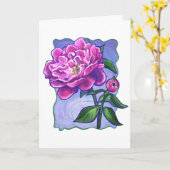 Peony on Blue, Happy Mother's Day カード (黄色い花)