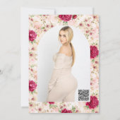 Peony & Orchid Garden Floral Glam Sweet 16 招待状 (裏面)