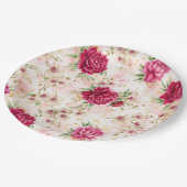 Peony & Orchid Garden Floral Glam Wedding  ペーパープレート (アングル)