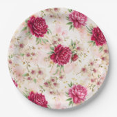 Peony & Orchid Garden Floral Glam Wedding  ペーパープレート (正面)
