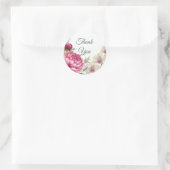 Peony & Orchid Garden Floral Glam Wedding  ラウンドシール (バッグ)