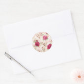 Peony & Orchid Garden Floral Glam Wedding  ラウンドシール (封筒)