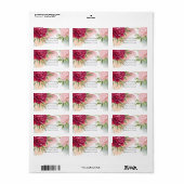 Peony & Orchid Garden Floral Glam Wedding ラベル (フルシート)