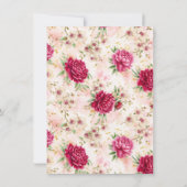 Peony & Orchid Garden Floral Glam Wedding  招待状 (裏面)