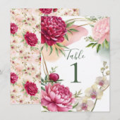 Peony & Orchid Garden Floral Glam Wedding  招待状 (正面/裏面)