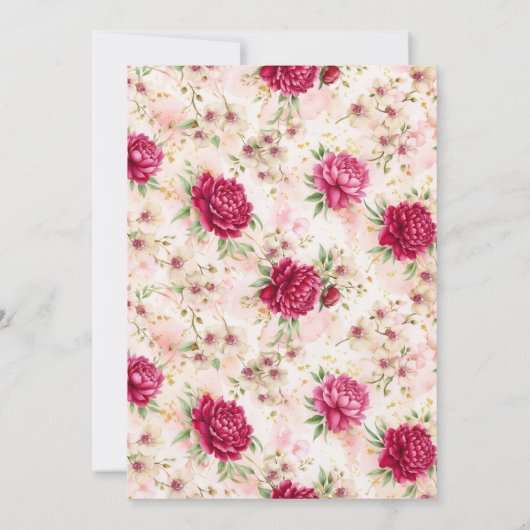 Peony & Orchid Garden Floral Glam Wedding  招待状 (裏面)