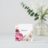 Peony & Orchid Garden Floral Wedding Detail スクエア名刺 (スタンド正面)