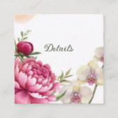 Peony & Orchid Garden Floral Wedding Detail スクエア名刺 (正面)