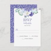 Peony Passionフローラ背景垂直RSVP 出欠カード (正面/裏面)