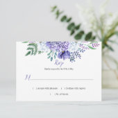 Peony Passionフローラ背景水平RSVP 出欠カード (スタンド正面)