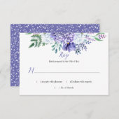 Peony Passionフローラ背景水平RSVP 出欠カード (正面/裏面)