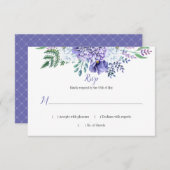 Peony Passion Lattice背景水平RSVP 出欠カード (正面/裏面)