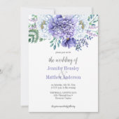 Peony Passion Lavender Background Weding Invite 招待状 (正面)