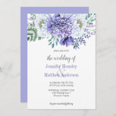 Peony Passion Lavender Background Weding Invite 招待状 (正面/裏面)
