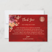 Peony Photo中国の結婚's サンキューカード (裏面)