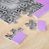 Peony Rainbowパーソナライズされた写真の追加 ジグソーパズル (側面)