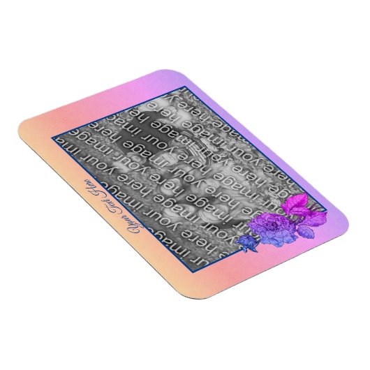 Peony Rainbowパーソナライズされた写真の追加 マグネット (右側)