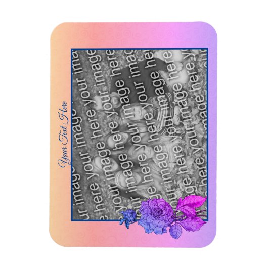 Peony Rainbowパーソナライズされた写真の追加 マグネット (縦)