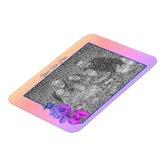 Peony Rainbowパーソナライズされた写真の追加 マグネット (左側)