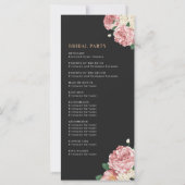 Peony Roses on Black Wedding Ceremony Program (裏面)