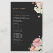 Peony Roses on Black Wedding Ceremony Program (裏面)