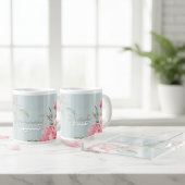 Peony & Sage Floral | Elegant Blush Jumbo Mug ジャンボコーヒーマグカップ