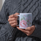 Peony & Sage Floral | Elegant Blush Jumbo Mug ジャンボコーヒーマグカップ