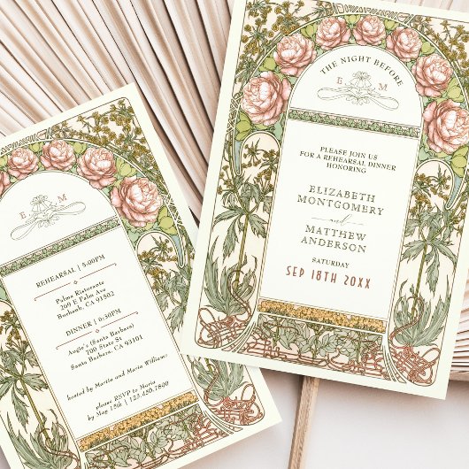 Peony The Night Before Wedding Rehearsal 招待状