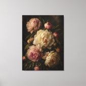 Peony Vintage Botanical Wall Art キャンバスプリント (正面)