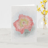 Peony Watercolor Card カード (黄色い花)