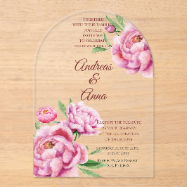 Peony Wedding アクリル招待状