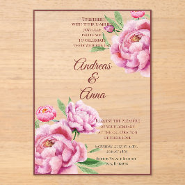 Peony Wedding アクリル招待状
