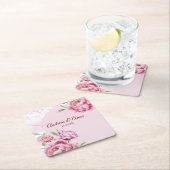 Peony Wedding スクエアペーパーコースター (インサイチュ)