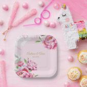 Peony Wedding ペーパープレート (パーティー)