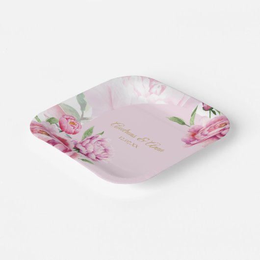 Peony Wedding ペーパープレート (傾斜あり)