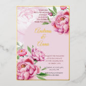 Peony Wedding 箔招待状 (正面)